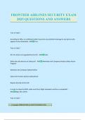 FRONTIER AIRLINES SECURITY EXAM 2025 QUESTIONS AND ANSWERS