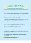 GOOGLE ADS SEARCH CERTIFICATION EXAM 2025 QUESTIONS AND ANSWERS