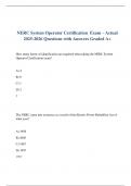NERC System Operator Certification  Exam &ndash; Actual 2025-2026 Questions with Answers Graded A&plus;