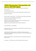 NR565 Pharmacology Final questions and answers 2025&sol;2026 update