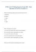 CWB Level 2 Welding Inspector Exam 2025 &ndash; Real Questions & Answers &lpar;Graded A&plus;&rpar;
