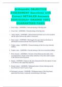 Orthopedic OBJECTIVE ASSESSMENT Questions with Correct DETAILED Answers 2025&sol;2026&lpar;A&plus; GRADED 100&percnt; GUARANTEED PASS&rpar;