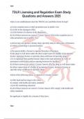 TDLR Licensing and Regulation Exam Study Questions and Answers 2025