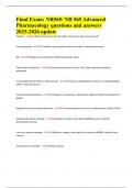 Final Exam&colon; NR565&sol; NR 565 Advanced Pharmacology questions and answers 2025-2026 update