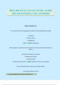 HED 400 FINAL EXAM STUDY GUIDE 2025 QUESTIONS AND ANSWERS