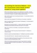 Accounting for Decision Makers - C213 Pre Assessment Latest Study Guide&excl;&excl; Graded A- 2025-2026 Update&excl;&excl;&period;pdf