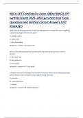 NSCA-CPT Certification Exam Offical &lpar;NSCA-CPT website&rpar; Exam 2025&ndash;2026 Accurate Real Exam Questions and Verified Correct Answers JUST RELEASED