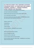 CLC PRACTICE EXAM 4 2025 &lpar;CERTIFIED LACTATION COUNSELOR EXAM&rpar; &vert; ALL QUESTIONS AND CORRECT ANSWERS &vert; GRADED A&plus; &vert; VERIFIED ANSWERS &vert; LATEST VERSION &lpar;JUST RELEASED&rpar;