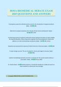 HOSA BIOMEDICAL DEBATE EXAM 2025 QUESTIONS AND ANSWERS