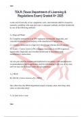 TDLR &lpar;Texas Department of Licensing & Regulations Exam&rpar; Graded A&plus; 2025
