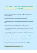 IAHCSMM EXAM 2025 QUESTIONS AND ANSWERS