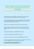 HUMAN BODY IN HEALTH & DISEASE FINAL EXAM 2025 QUESTIONS AND ANSWERS