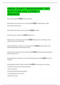 UNION COUNTY BEEKEEPERS TEST  QUESTIONS AND CORRECT  ANSWERS 