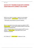 DAVITA PCT TRAINING EXAM WITH VERIFIED QUESTIONS WITH CORRECT SOLUTIONS