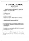 ETS MAJOR FIELD TEST BUSINESS QUESTIONS AND ANSWERS 2025