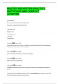 MASTER BEEKEEPER PRACTICE  QUESTIONS AND CORRECT  ANSWERS 