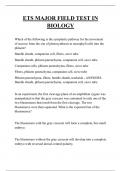 ETS MAJOR FIELD TEST IN BIOLOGY QUESTIONS AND ANSWERS 2025
