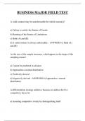 BUSINESS MAJOR FIELD TEST QUESTIONS AND ANSWERS 2025