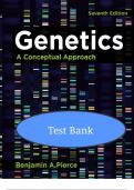 Genetics A Conceptual Approach 7th Edition By Benjamin A&period; Pierce Test Bank&comma; study guide