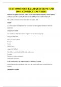 STAT 1000 MOCK EXAM QUESTIONS AND 100&percnt; CORRECT ANSWERS&excl;&excl;