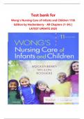 Wong&rsquo;s Essentials of Pediatric Nursing 11th Edition Test Bank 2025&ndash;2026 &vert; Hockenberry & Wilson