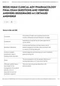 REGIS NU641 CLINICAL ADV PHARMACOLOGY FINAL EXAM QUESTIONS AND VERIFIED ANSWERS 2025&lpar;GRADED A&plus;&rpar; DETAILED ANSWERS&excl;&excl;