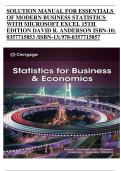 Essentials of Modern Business Statistics with Microsoft Excel &ndash; 15th Edition by David R&period; Anderson &vert; Complete Solution Manual