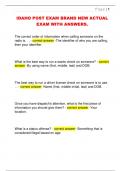 IDAHO POST EXAM BRAND NEW ACTUAL  EXAM WITH ANSWERS&period; 