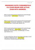 INSURANCE SUITE FUNDAMENTALS  10.0 EXAM BRAND NEW ACTUAL  EXAM WITH ANSWERS.
