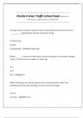 Florida 4-Hour Traffic School Exam Questions And Answers With Solutions 2025&sol;2026