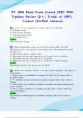 PN 4006 Final Exam &lpar;Latest 2025&sol; 2026 Update&rpar; Review Q&sol;A &vert; Grade A&vert; 100&percnt; Correct &lpar;Verified Answers&rpar;