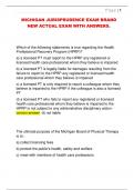 MICHIGAN JURISPRUDENCE EXAM BRAND  NEW ACTUAL EXAM WITH ANSWERS&period;
