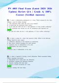 PN 4003 Final Exam &lpar;Latest 2025&sol; 2026 Update&rpar; Review Q&sol;A &vert; Grade A&vert; 100&percnt; Correct &lpar;Verified Answers&rpar;