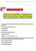 CWB Level 2 Closed Book &vert; Questions with 100&percnt; Correct Answers &vert; Updated & Verified