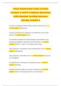 Texas Wastewater Class A Exam Version A And B Complete Questions with Detailed Verified Answers  Already Graded A