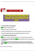 Biology Proctored Exam Penn Foster Review 2025 Questions and Answers Solved