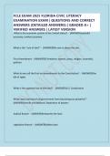 FCLE EXAM 2025 FLORIDA CIVIC LITERACY EXAMINATION EXAM &vert; QUESTIONS AND CORRECT ANSWERS &lpar;DETAILED ANSWERS&rpar; &vert; GRADED A&plus; &vert; VERIFIED ANSWERS &vert; LATEST VERSION
