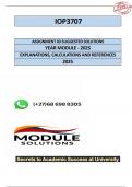 IOP3707 Assignment 3 &lpar;COMPLETE QUESTIONS & ANSWERS&rpar; Year Module 2025 - DUE 22 SEPTEMBER 2025