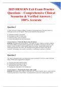 2025 HESI RN Exit Exam Practice Questions &ndash; Comprehensive Clinical Scenarios & Verified Answers &vert; 100&percnt; Accurate