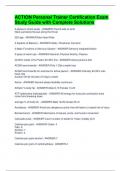 ACTION Personal Trainer Certification Exam Study Guide with Complete Solutions