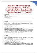 2025 ATI RN Pharmacology Proctored Exam &ndash; 70 Actual Medication Safety Questions with Verified Answers &vert; A&plus; Graded
