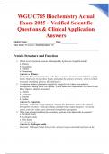 WGU C785 Biochemistry Actual Exam 2025 &ndash; Verified Scientific Questions & Clinical Application Answers