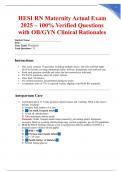 HESI RN Maternity Actual Exam 2025 &ndash; 100&percnt; Verified Questions with OB&sol;GYN Clinical Rationales