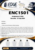 ENC1501 Assignment 2 &lpar;ANSWERS&rpar; 2026 - DISTINCTION GUARANTEED