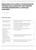 REGIS NU641 ADV CLINICAL PHARMACOLOGY MIDTERM EXAM QUESTIONS AND VERIFIED ANSWERS 2025&lpar;GRADED A&plus;&rpar; DETAILED ANSWERS&excl;&excl;