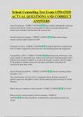 School Counseling Test Exam UPDATED  ACTUAL QUESTIONS AND CORRECT  ANSWERS