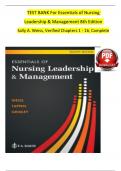 TEST BANK For Essentials of Nursing Leadership & Management 8th Edition Sally A&period; Weiss&comma; Verified Chapters 1 - 16&comma; Complete &emsp;