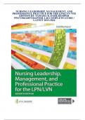COMPLETE TEST BANK For Nursing Leadership&comma; Management&comma; and Professional Practice for the LPN&sol;LVN&comma; 7th Edition by Tamara R&period; Dahlkemper&comma; Verified Chapters 1 - 20&comma; Complete Newest Version