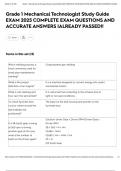 Grade 1 Mechanical Technologist Study Guide EXAM 2025 COMPLETE EXAM QUESTIONS AND ACCURATE ANSWERS &vert;ALREADY PASSED&excl;&excl;