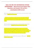 WGU C724 PRE TEST INFORMATION SYSTEMS MANAGEMENT   Based Assessment Explore New &vert;Questions and Answers&vert; PA and OA&vert; - LatestUpdate&vert;100&percnt; Correct